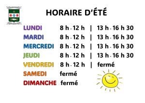 horaire d'ÉtÉ