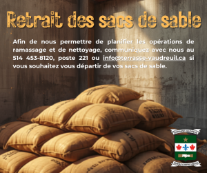 retrait des sacs de sable